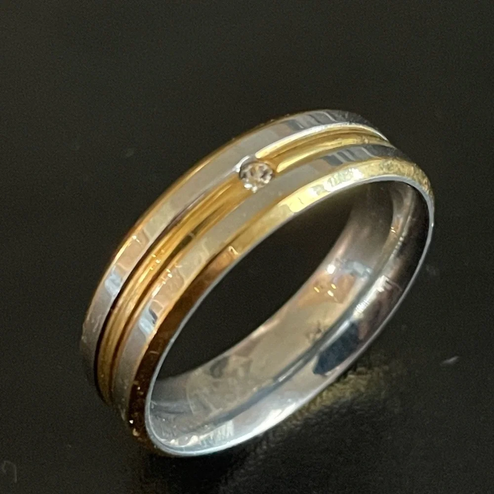 18k gold silver titanium ring size 9 - Picture 10 of 10